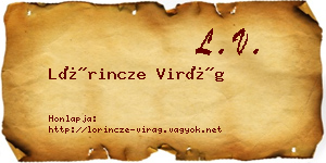 Lőrincze Virág névjegykártya