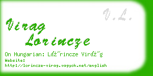 virag lorincze business card
